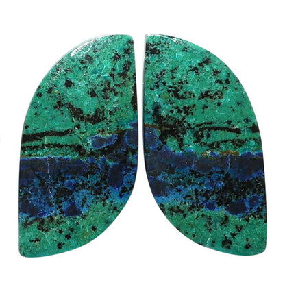 Azurite Chrysocolla Pair 12.7x26.3x4 mm Fancy Shape Polished Gemstone LS37-07424