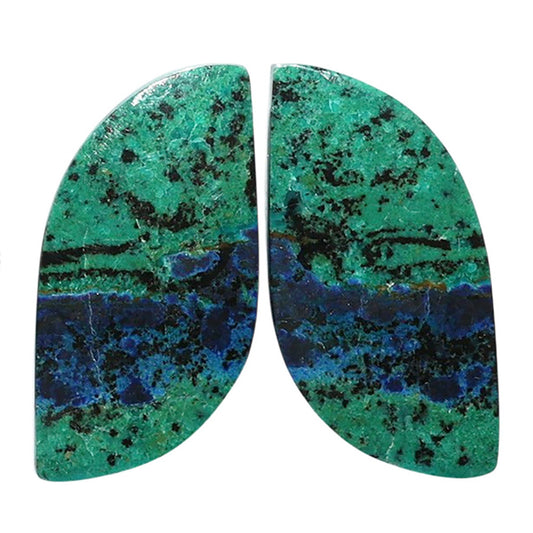 Azurite Chrysocolla Pair 12.7x26.3x4 mm Fancy Shape Polished Gemstone LS37-07424