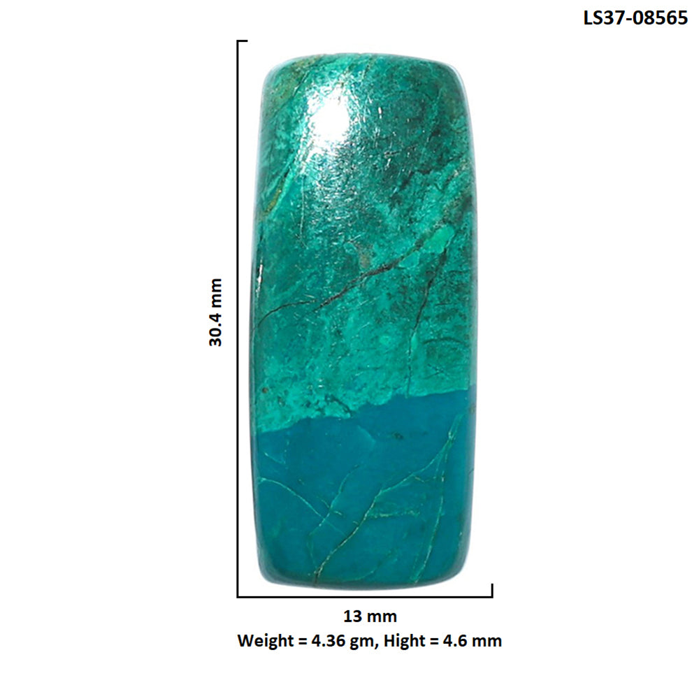 Azurite Chrysocolla 13x30.4x4.6 mm Baguette Shape Polished Gemstone LS37-08565
