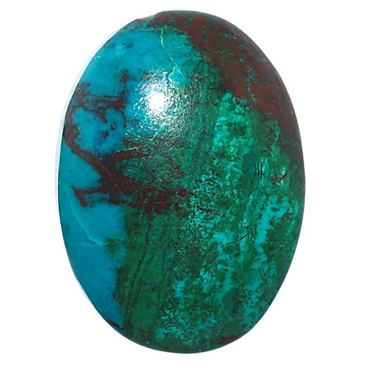 Azurite Chrysocolla 19.7x27.1x6.8 mm Oval Shape Polished Gemstone LS37-08571