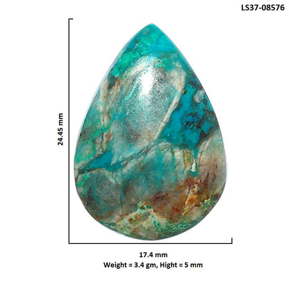 Azurite Chrysocolla 17.4x24.45x5 mm Heart Shape Polished Gemstone LS37-08576