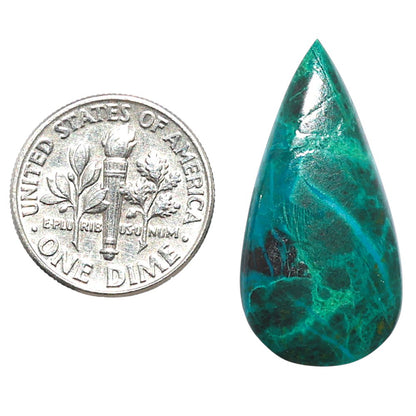 Azurite Chrysocolla 14.3x28.6x4 mm Pear Shape Polished Gemstone LS37-08577