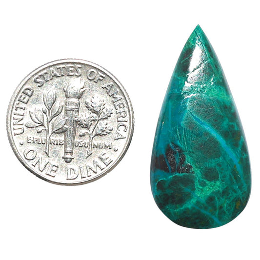 Azurite Chrysocolla 14.3x28.6x4 mm Pear Shape Polished Gemstone LS37-08577