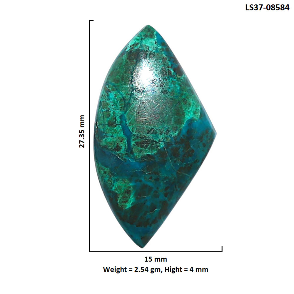 Azurite Chrysocolla 15x27.35x4 mm Fancy Shape Polished Gemstone LS37-08584
