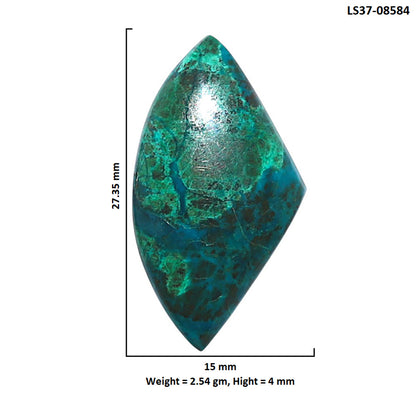 Azurite Chrysocolla 15x27.35x4 mm Fancy Shape Polished Gemstone LS37-08584