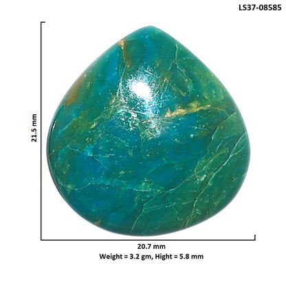 Azurite Chrysocolla 20.7x21.5x5.8 mm Heart Shape Polished Gemstone LS37-08585