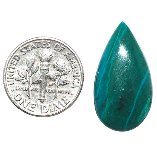 Azurite Chrysocolla 13.2x24.5x4.5 mm Pear Shape Polished Gemstone LS37-08586