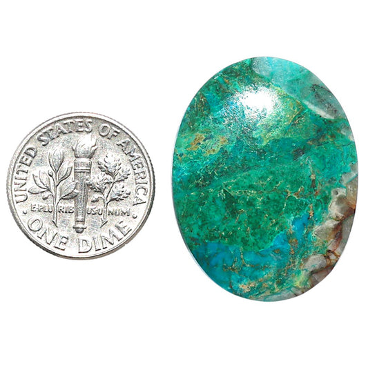 Azurite Chrysocolla 22.7x29.45x5 mm Oval Shape Polished Gemstone LS37-08587