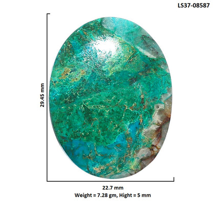 Azurite Chrysocolla 22.7x29.45x5 mm Oval Shape Polished Gemstone LS37-08587