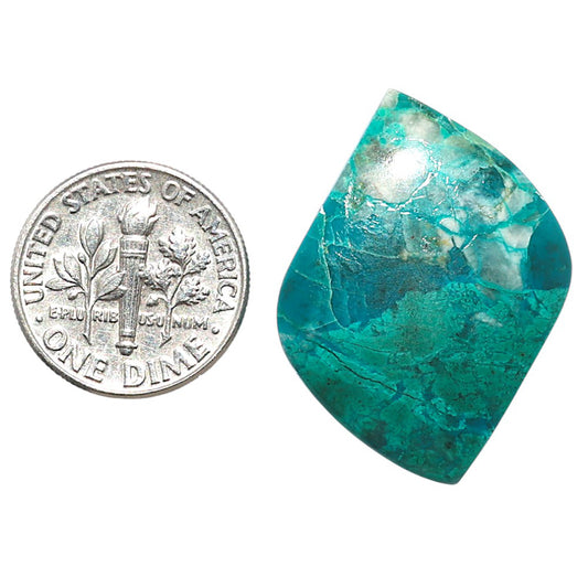 Azurite Chrysocolla 19.5x30x5 mm Fancy Shape Polished Gemstone LS37-08588
