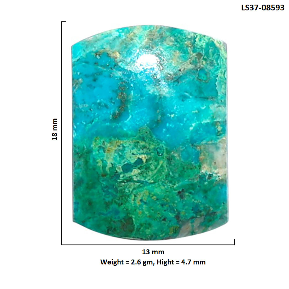 Azurite Chrysocolla 13x18x4.7 mm Baguette Shape Polished Gemstone LS37-08593