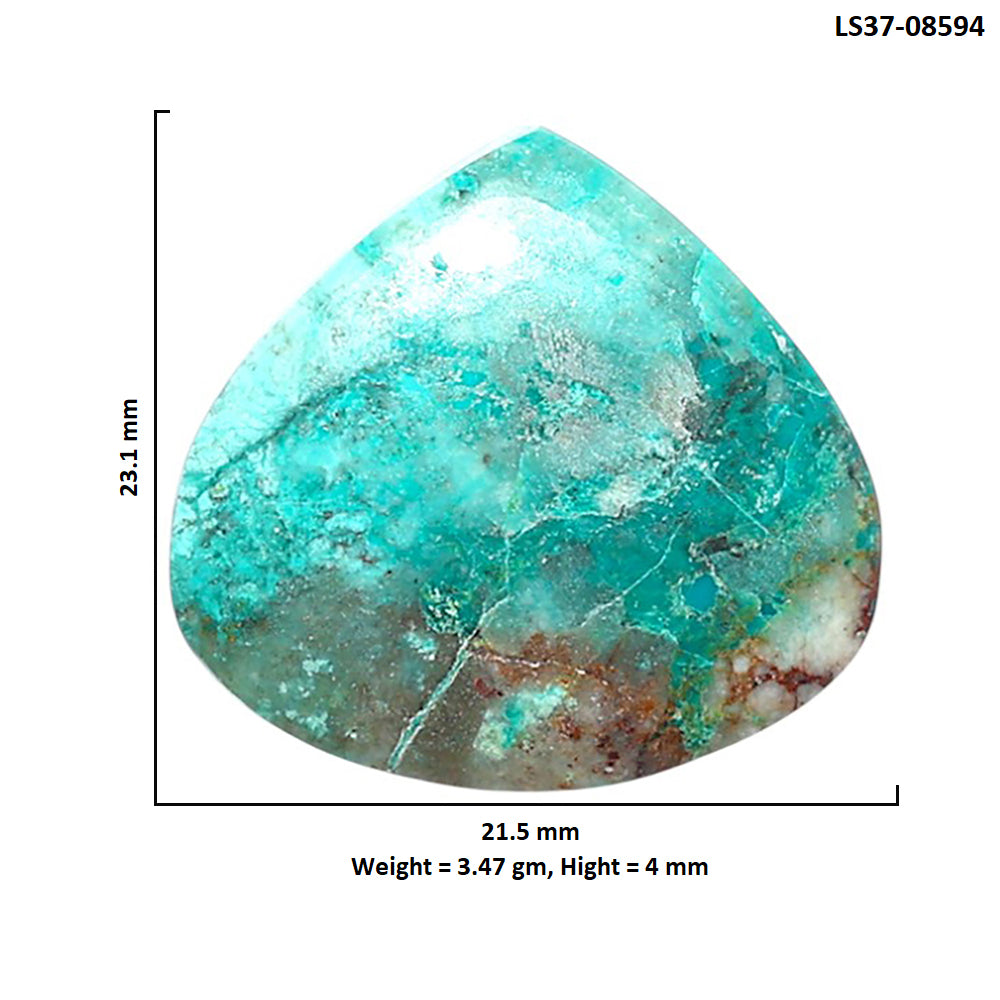 Azurite Chrysocolla 21.5x23.1x4 mm Heart Shape Polished Gemstone LS37-08594