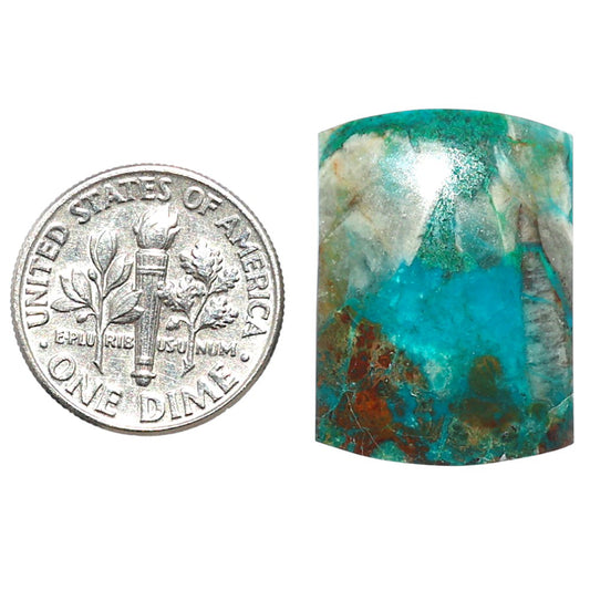 Azurite Chrysocolla 18.8x23.3x5 mm Baguette Shape Polished Gemstone LS37-08595