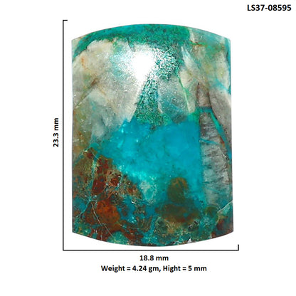 Azurite Chrysocolla 18.8x23.3x5 mm Baguette Shape Polished Gemstone LS37-08595