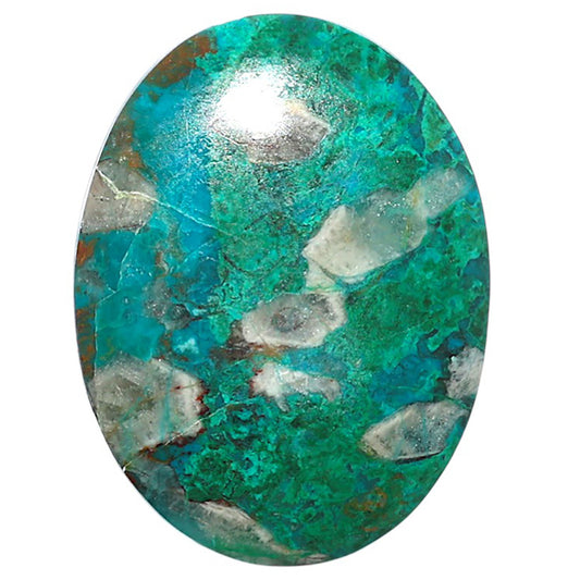 Azurite Chrysocolla 26.45x35x5 mm Oval Shape Polished Gemstone LS37-08597