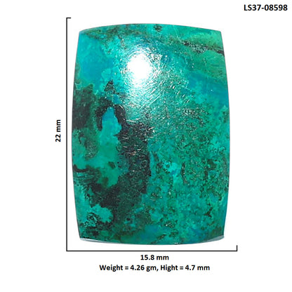Azurite Chrysocolla 15.8x22x4.7 mm Baguette Shape Polished Gemstone LS37-08598