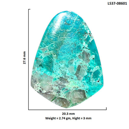 Azurite Chrysocolla 20.3x27.6x3 mm Fancy Shape Polished Gemstone LS37-08601