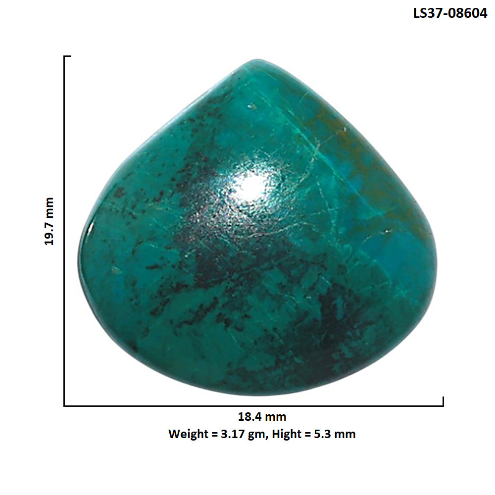 Azurite Chrysocolla 18.4x19.7x5.3 mm Heart Shape Polished Gemstone LS37-08604