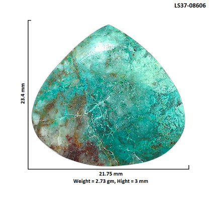 Azurite Chrysocolla 21.75x23.4x3 mm Heart Shape Polished Gemstone LS37-08606