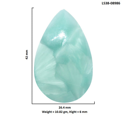 Hemimorphite 26.4x42x6 mm Pear Shape Polished Gemstone LS38-08986