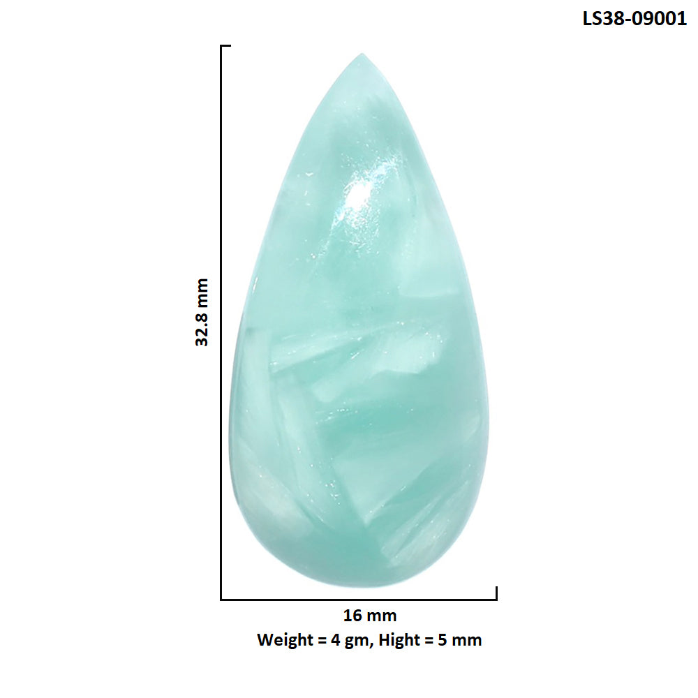 Hemimorphite 16x32.8x5 mm Pear Shape Polished Gemstone LS38-09001