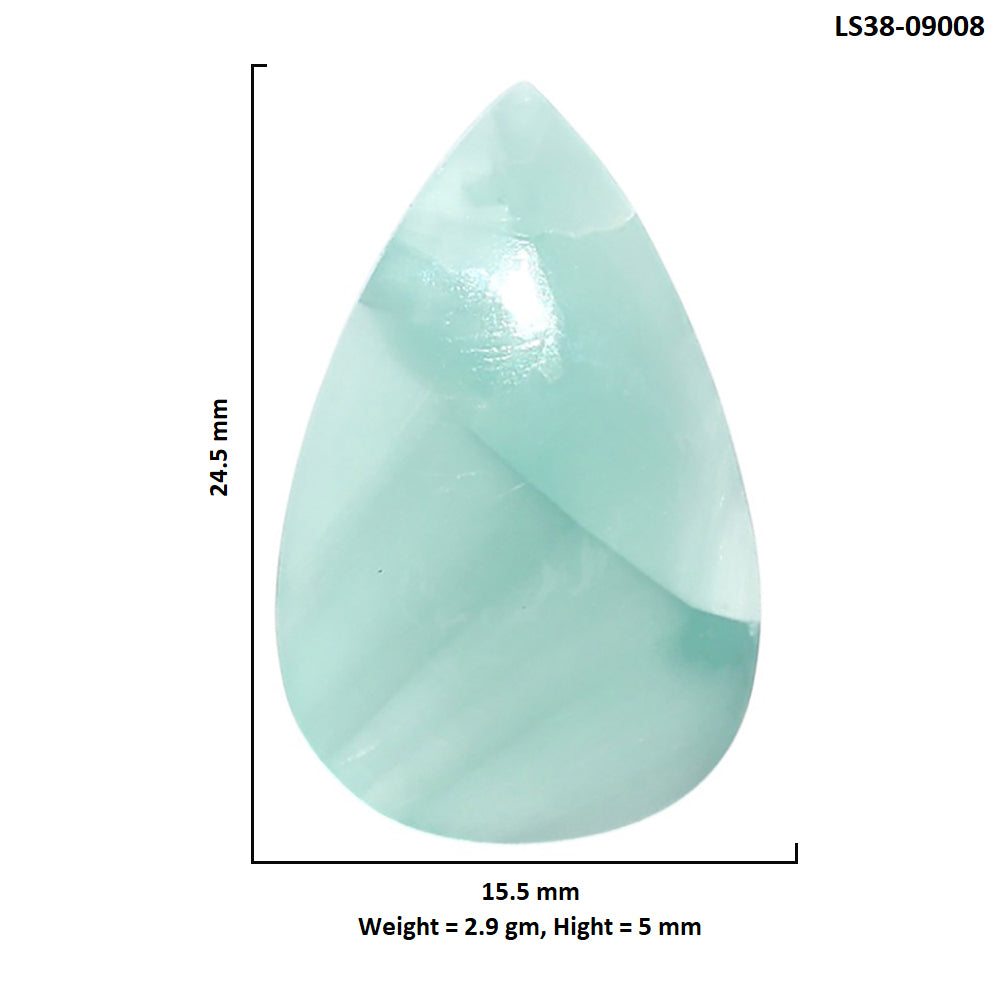 Hemimorphite 15.5x24.5x5 mm Pear Shape Polished Gemstone LS38-09008