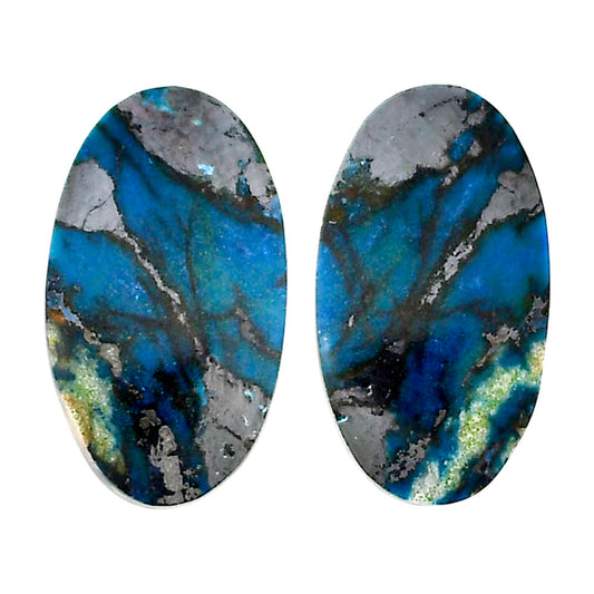 Shattuckite Pair 12.7x22.25x4.5 mm Oval Shape Polished Gemstone LS39-04613