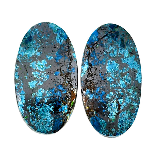 Shattuckite Pair 13x23.5x4.3 mm Oval Shape Polished Gemstone LS39-04614