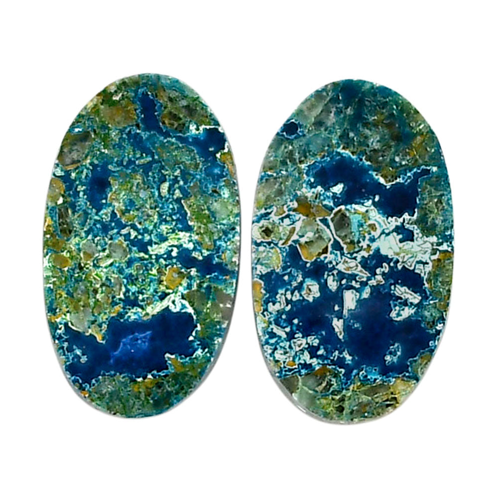 Shattuckite Pair 11.7x20x4 mm Oval Shape Polished Gemstone LS39-04615