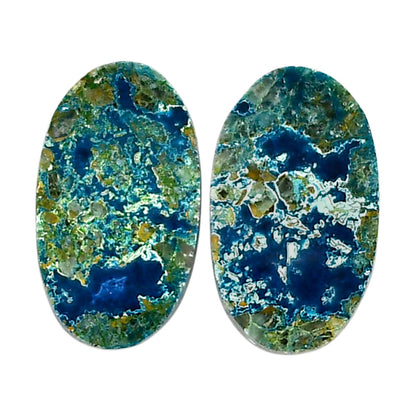 Shattuckite Pair 11.7x20x4 mm Oval Shape Polished Gemstone LS39-04615