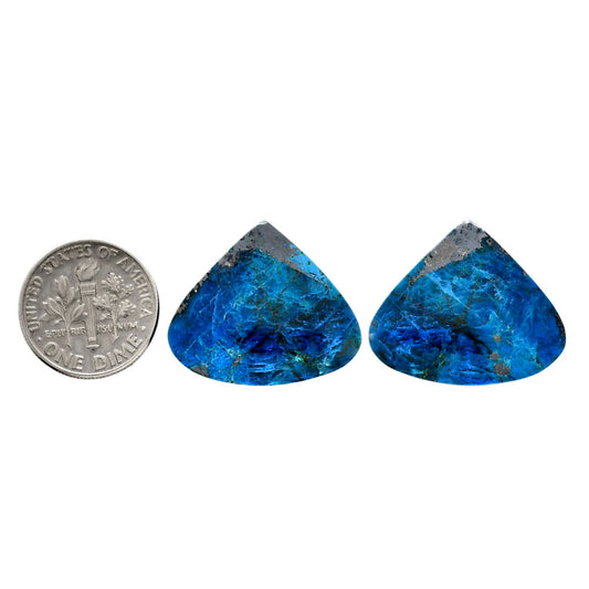 Shattuckite Pair 21.1x24.8x4.3 mm Heart Shape Polished Gemstone LS39-04622