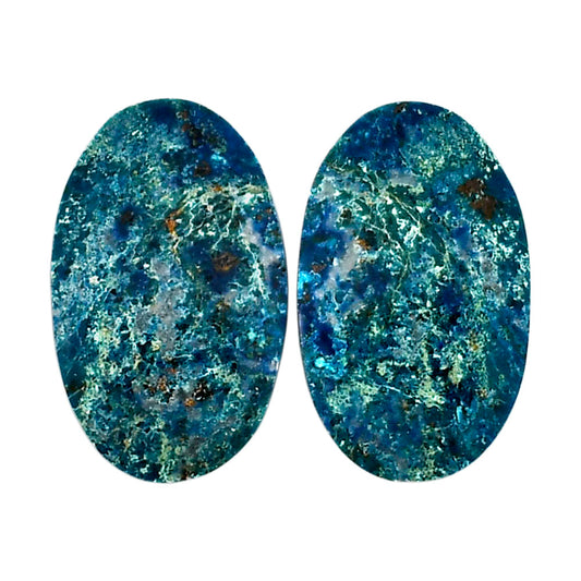 Shattuckite Pair 15.2x24.5x4.5 mm Oval Shape Polished Gemstone LS39-04624