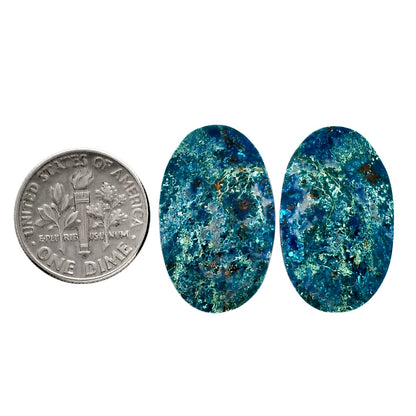 Shattuckite Pair 15.2x24.5x4.5 mm Oval Shape Polished Gemstone LS39-04624