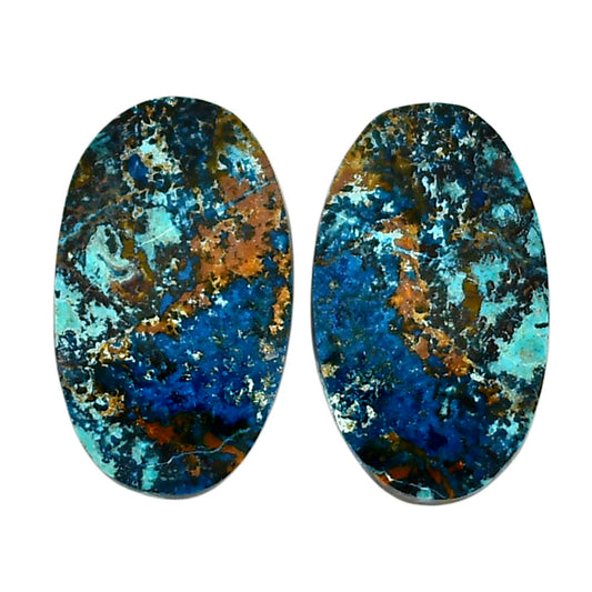 Shattuckite Pair 13.8x23.3x3.7 mm Oval Shape Polished Gemstone LS39-04626