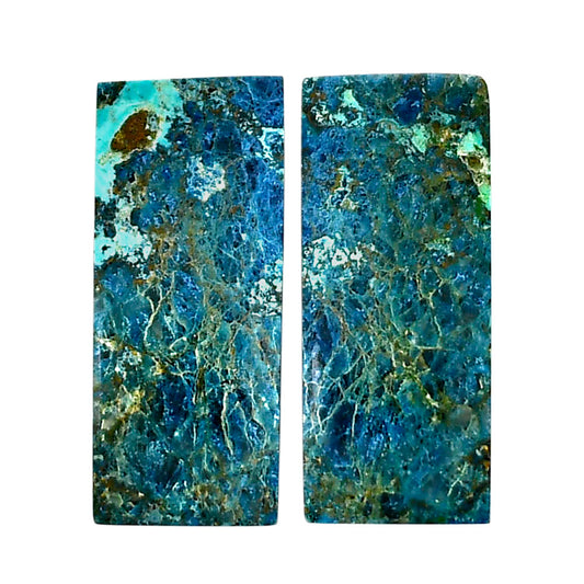 Shattuckite Pair 11.5x27.2x4 mm Baguette Shape Polished Gemstone LS39-04628