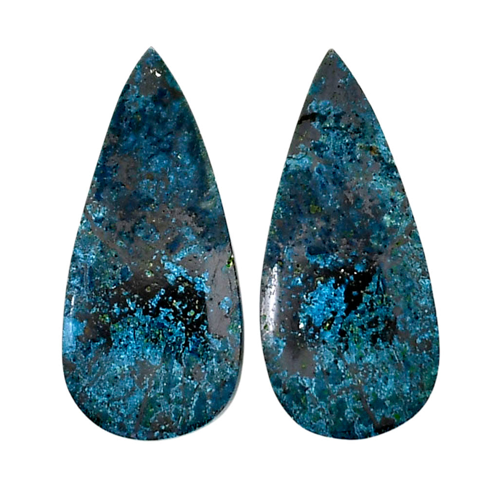 Shattuckite Pair 11.9x26.2x3.7 mm Pear Shape Polished Gemstone LS39-04629