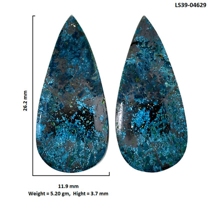 Shattuckite Pair 11.9x26.2x3.7 mm Pear Shape Polished Gemstone LS39-04629