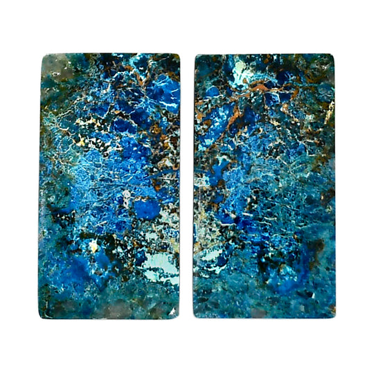 Shattuckite Pair 13.5x25.3x4.3 mm Baguette Shape Polished Gemstone LS39-04630