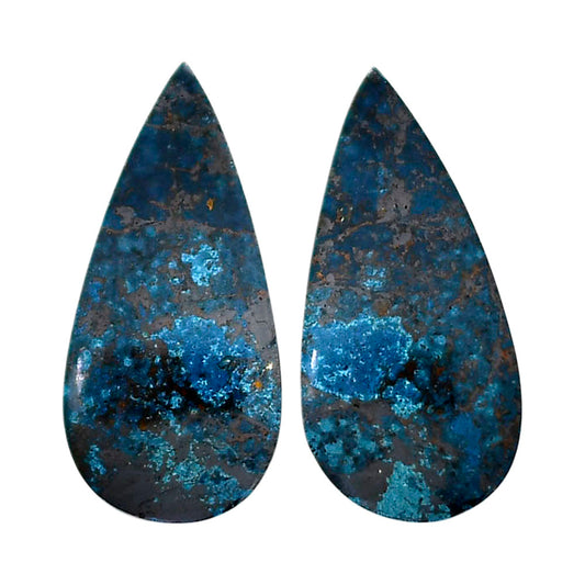 Shattuckite Pair 13x27x4.5 mm Pear Shape Polished Gemstone LS39-04631