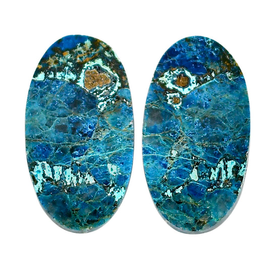 Shattuckite Pair 13.4x24.3x4 mm Oval Shape Polished Gemstone LS39-04635