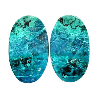 Shattuckite Pair 13.6x23.2x4 mm Oval Shape Polished Gemstone LS39-04637