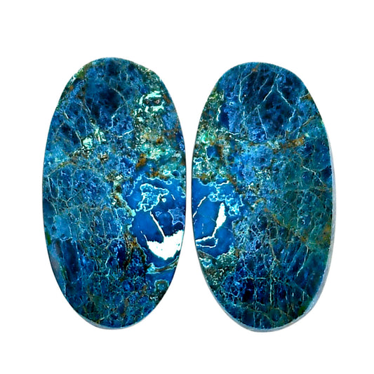 Shattuckite Pair 13.5x24.9x3.7 mm Oval Shape Polished Gemstone LS39-04639
