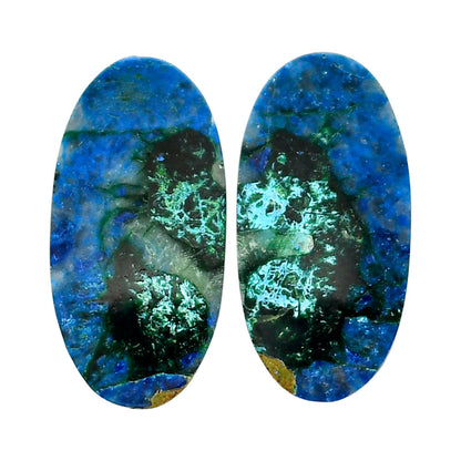 Shattuckite Pair 13.2x26.6x4 mm Oval Shape Polished Gemstone LS39-04641