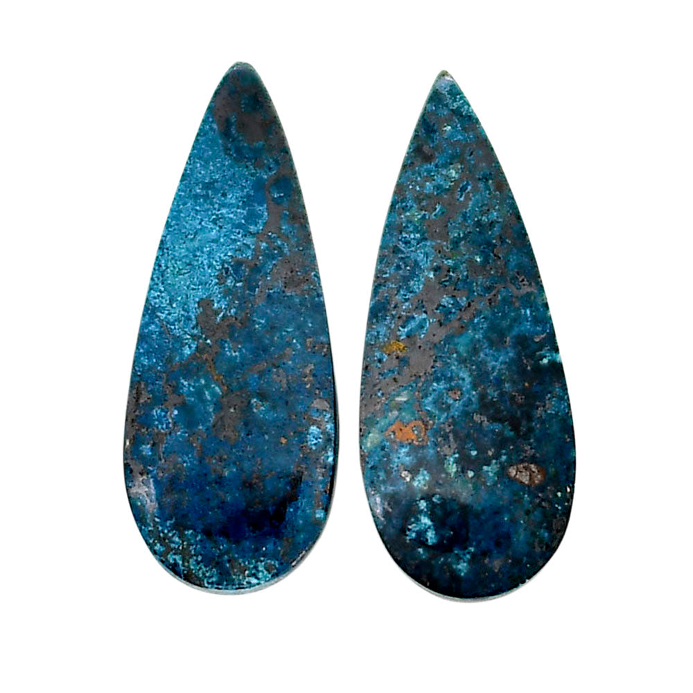 Shattuckite Pair 10x24.9x4 mm Pear Shape Polished Gemstone LS39-04642