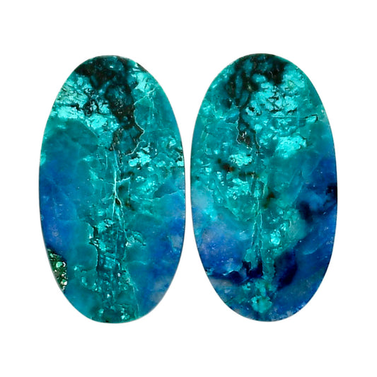 Shattuckite Pair 13x23.6x3.7 mm Oval Shape Polished Gemstone LS39-04643
