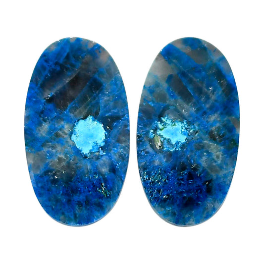 Shattuckite Pair 13.7x24.8x3.5 mm Oval Shape Polished Gemstone LS39-04644