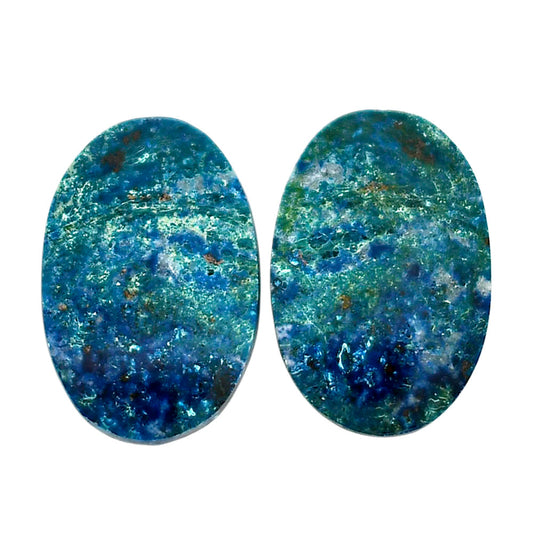 Shattuckite Pair 16.5x24.5x4 mm Oval Shape Polished Gemstone LS39-04646