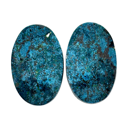 Shattuckite Pair 13.6x21.25x4.3 mm Oval Shape Polished Gemstone LS39-04648