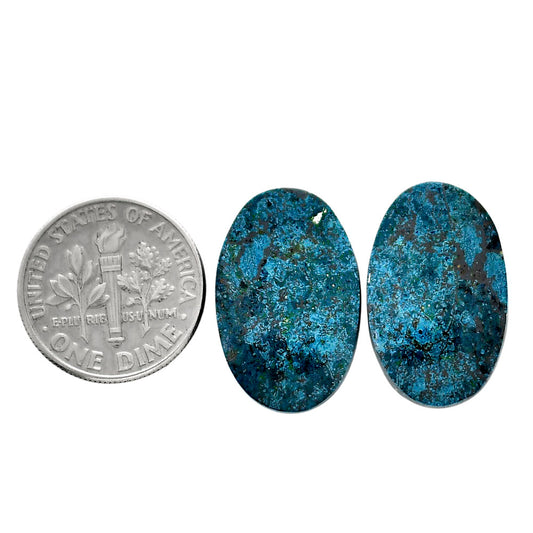 Shattuckite Pair 13.6x21.25x4.3 mm Oval Shape Polished Gemstone LS39-04648