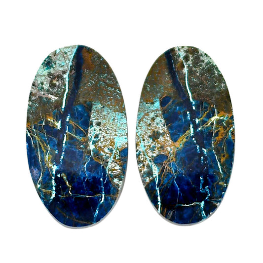 Shattuckite Pair 14x24.75x4.3 mm Oval Shape Polished Gemstone LS39-04649